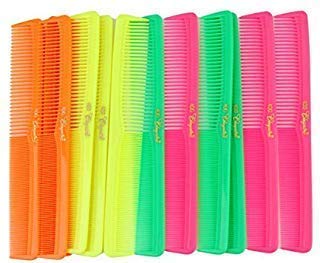 Krest 7&quot; Neon Mix Hair Comb Set - Barber & Stylist Cutting Combs (12 Units)