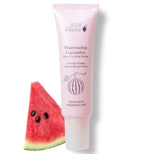 100% Pure Watermelon Cucumber Serum - Hydrating Hyaluronic Acid For Moisturized, Glowing Skin 1.7 Fl Oz