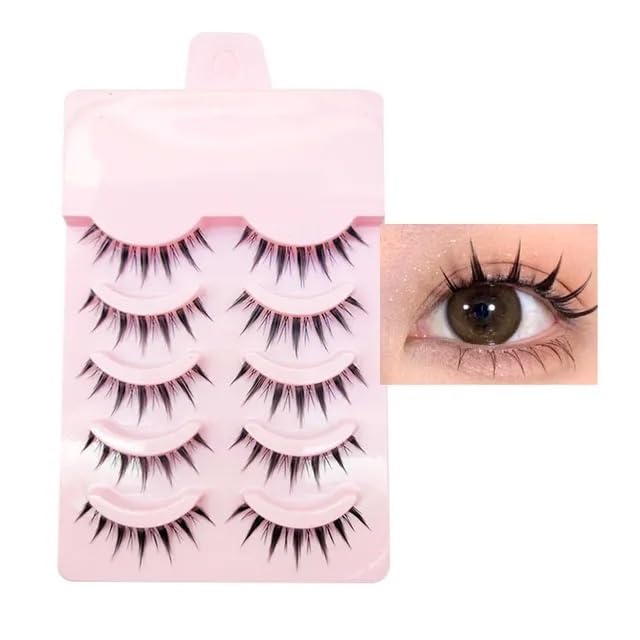 Dx Grandway Anime Lashes - 5 Pairs Korean Japanese Mink 3D Volume False Eyelashes For Cosplay