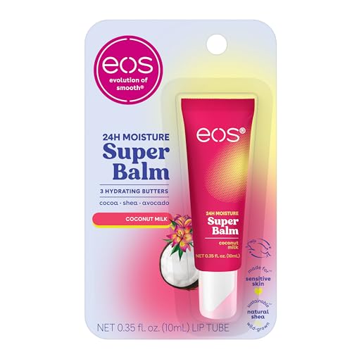 Eos 24H Moisture Super Balm, Coconut Milk Lip Mask, Sensitive Skin Treatment, 0.35 Fl Oz