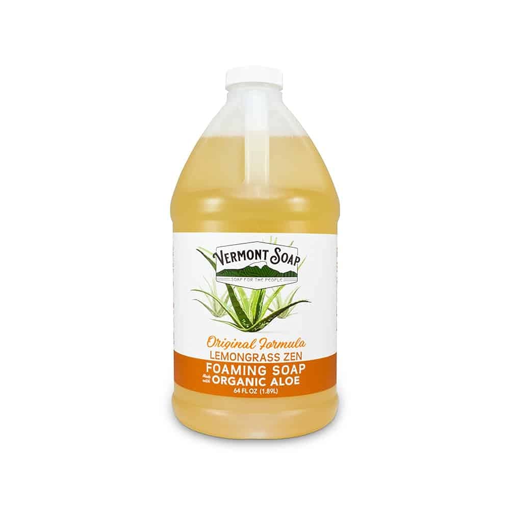 Vermont Soap Organic Lemongrass Zen Foaming Hand Soap - 64 Oz, Fragrance-Free, Moisturizing