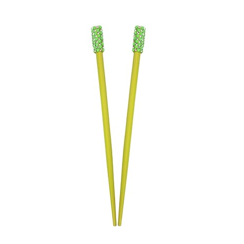 Motique Accessories Set of 2 Green Hair Sticks Chopsticks with Studded Tops - 7.5&quot; Long