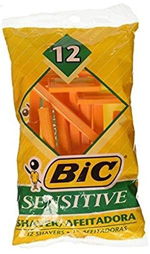 Bic Sensitive Shaver Disposable Razor, 12 Count Pack - Smooth & Comfortable Shaving