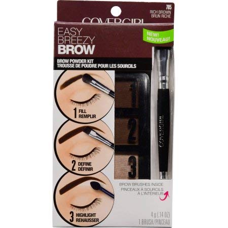 Covergirl Easy Breezy Brow Powder Kit, Rich Brown, 6-Pack - Perfect For Flawless Brows