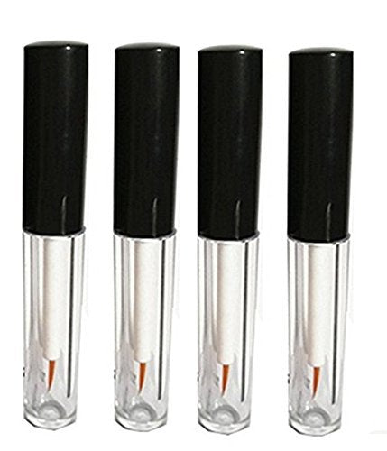 LASSUM 4 PCS Refillable Plastic Eyeliner Tube & Mascara Bottles, 5 ML, Black