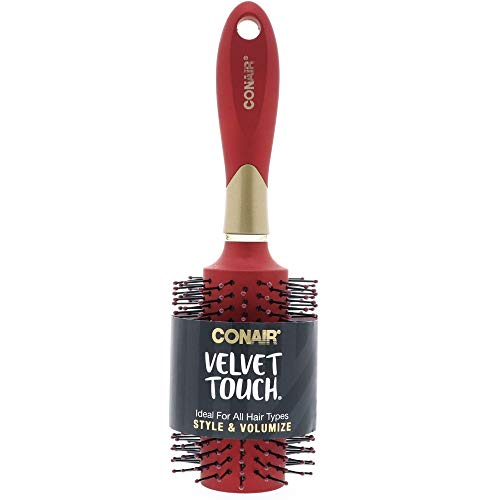 Conair Velvet Touch Round Blow Dry Brush - Pack of 3, Nylon Bristles for Effortless Styling