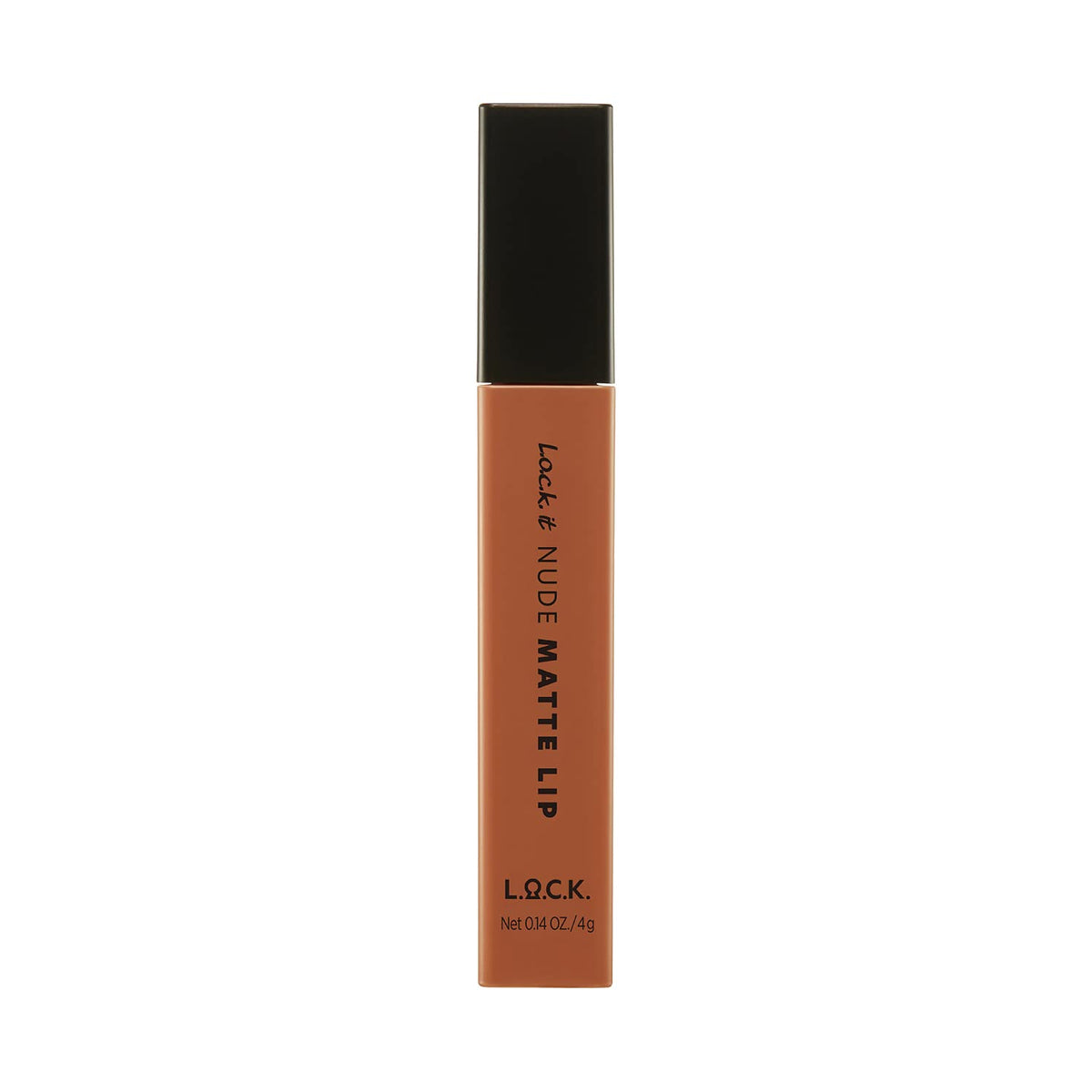 L.O.C.K. Nude Matte Lip 04 Almond Brown - Long-Lasting Liquid Lipstick, Korean Beauty Tint