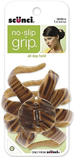 Scunci No-Slip Grip Large Octopus Clip - Brown, 1 Count (Pack Of 7)