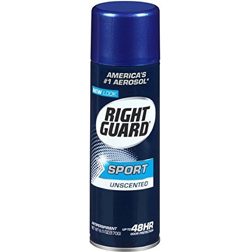 Right Guard Sport Aerosol Antiperspirant/Deodorant, Unscented, 6 Oz, 2 Pack