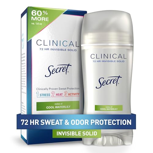 Secret Clinical Strength Antiperspirant Deodorant, 72Hr Sweat & Odor Protection, Cool Waterlily, 2.