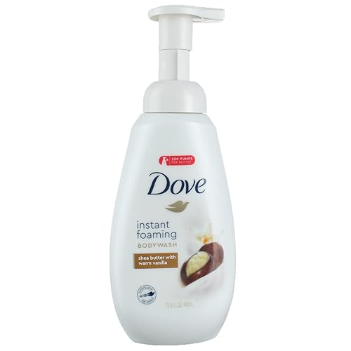 Dove Instant Foaming Body Wash, Shea Butter & Warm Vanilla, 13.5 Oz, Nourishes & Cleanses Skin