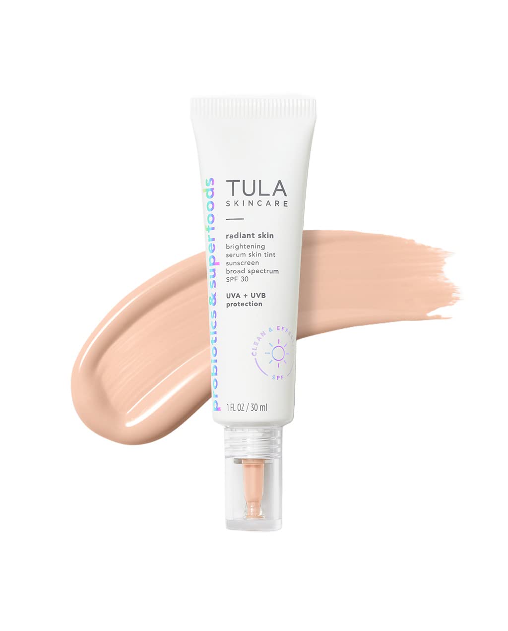 TULA Radiant Skin Brightening Serum Tint SPF 30 - Shade 02, 1 Fl Oz - Facial Sunscreen