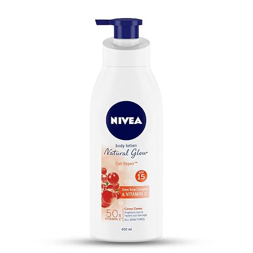 Nivea Natural Glow Body Lotion With Spf 15 & 50X Vitamin C, 13.6 Fl Oz, Pack Of 