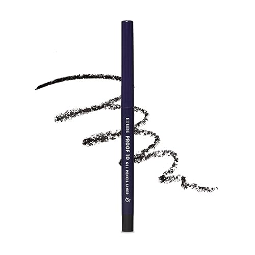 Etude Proof 10 Gel Pencil Liner 0.3G - Black, Creamy Texture, Precise Eye Makeup, Korean