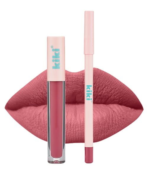 Kiki Lip Kit - Matte Stay All Day Liquid Lipstick & Lipliner In Jazmin, 0.15 Fl Oz