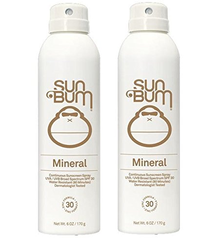 Sun Bum Mineral Sunscreen Spray Spf 30 - 2 Pack, 6 Ounce Total, Reef Safe, Water Resistant