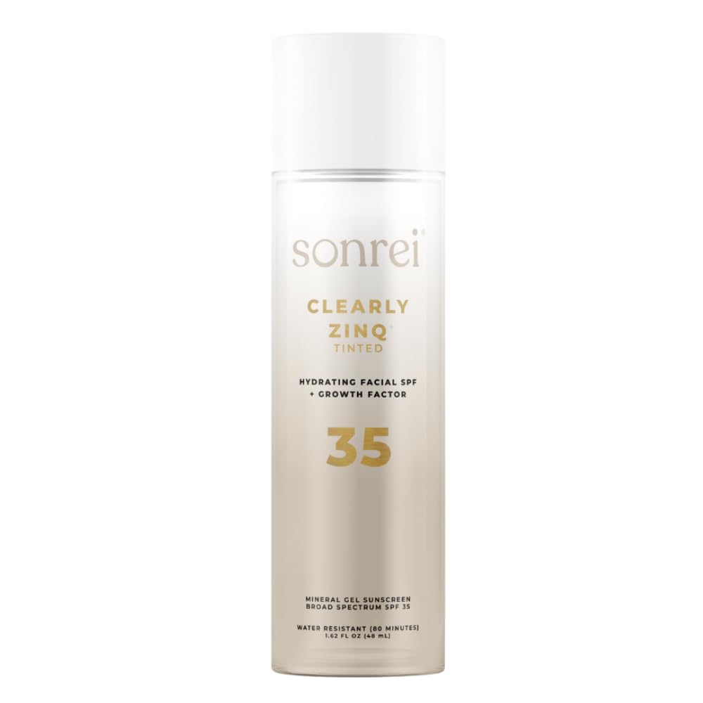 Sonrei Clearly Zinq Hydrating Tinted Facial Spf 35 Sunscreen Gel Primer | Vegan & Water Resistant