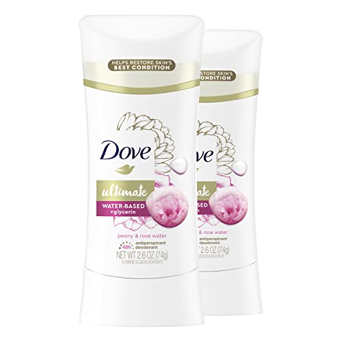 Dove Ultimate Antiperspirant Deodorant Stick, Peony & Rose Water, 2.6 Oz, 2 Count