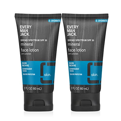 Every Man Jack Mineral Face Lotion Spf 30 - 2 Pack Daily Moisturizer For Dry Skin