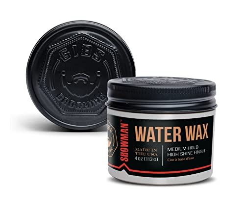 Gibs Water Wax - Showman Medium Hold, Healthy Shine, Water-Based, 4Oz, Made In Usa