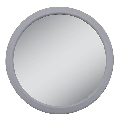 Zadro 3.75&quot; Compact 12X Travel Mirror With Suction Cup - Gray Wall Mounted Makeup Mirror