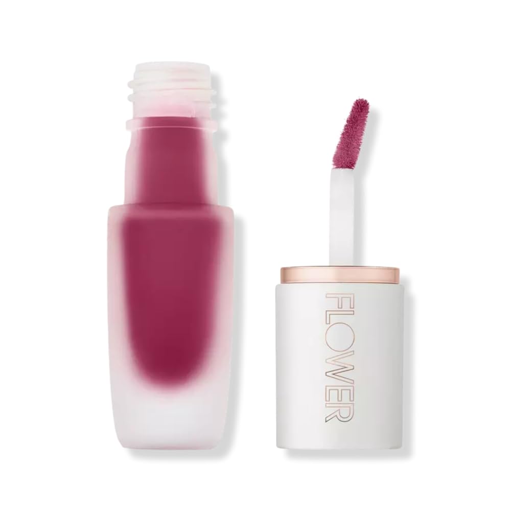 Flower Beauty Perfect Pout Lip Color - Soft Matte Liquid Lipstick, Comfortable & Lightweight, Fig