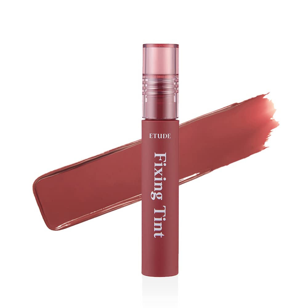 Etude Fixing Tint #06 Soft Walnut - Long Lasting Waterproof Liquid Lipstick, Full Coverage