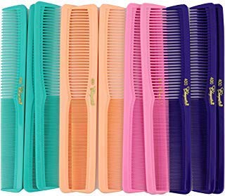 Krest 7&quot; All Purpose Hair Comb Set - Barber & Stylist Combs, Fresh Mix (12 Units)