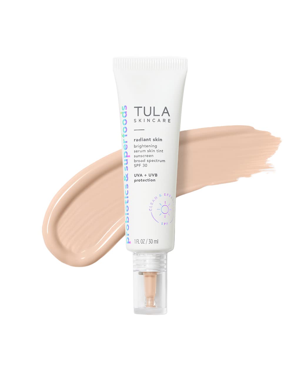 TULA Radiant Skin Brightening Serum Tint SPF 30 - Shade 04, 1 Fl Oz Facial Sunscreen