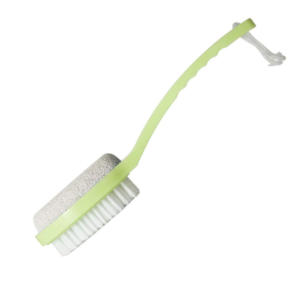 Wafjamf Green Exfoliating Foot Scrubber Brush With Pumice - 1 Count Plastic Shower Tool