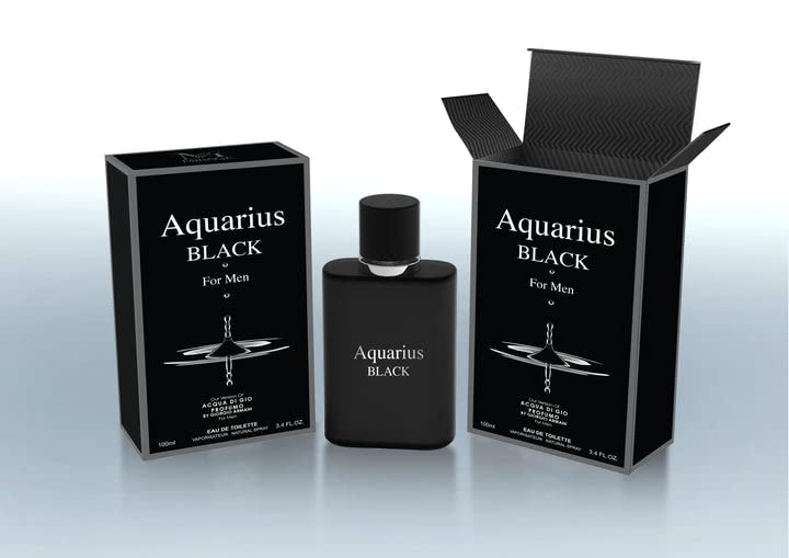 Tokuyo Aquarius Black Men Eau De Toilette, 3.4 Fl Oz - Masculine Scent Cologne Spray