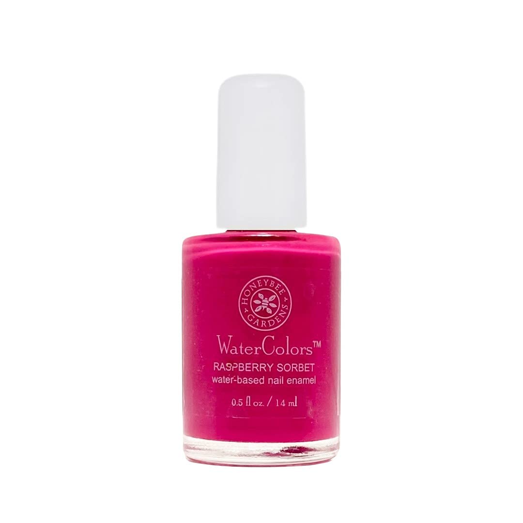 Honeybee Gardens Water-Based Nail Enamel, Raspberry Sorbet, Eco-Friendly & Odorless, 0.5 Fl Oz