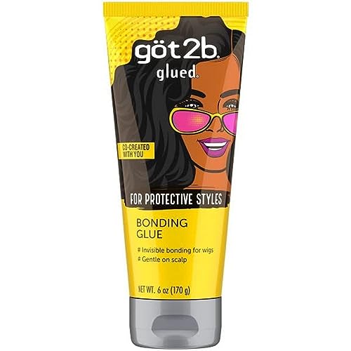 Got2B Glued Bonding Glue 6 Oz - Clear Wig Glue, Gentle On Scalp For Protective Styles