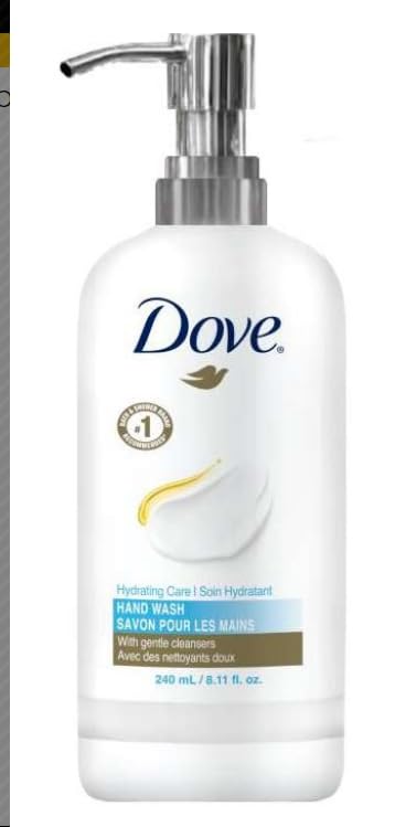 Dove Hand Wash Pump Dispenser - 240 Ml Bottles, Case Of 24, Moisturizing & Gentle Cleanse