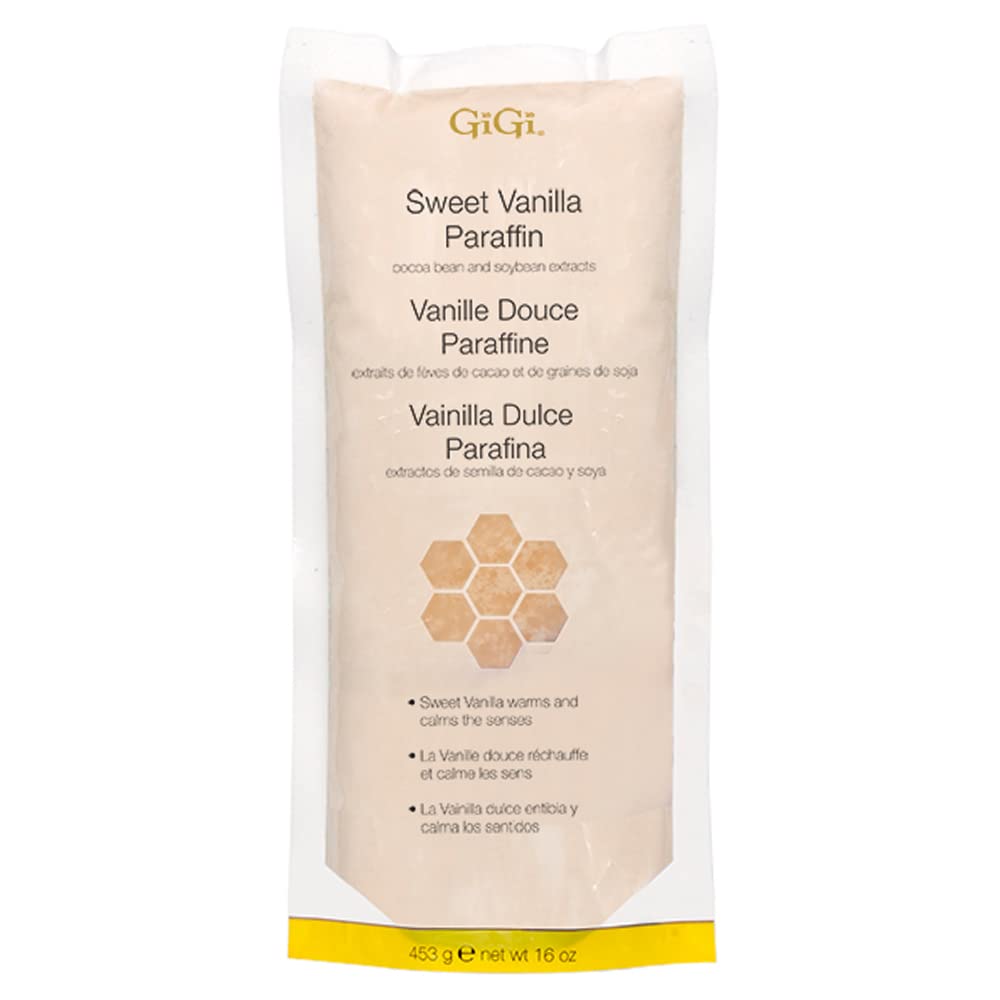 Gigi Sweet Vanilla Paraffin Wax With Cocoa & Soy Extracts - Spa Quality, 16 Oz.