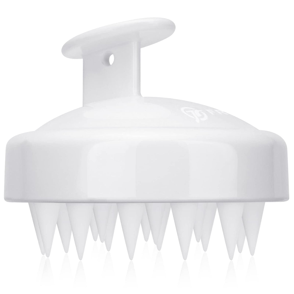 Freatech Hair Scalp Massager Brush - Silicone Exfoliator For Dandruff & Hair Growth, White