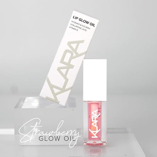 Klara Cosmetics Lip Glow Oil - Hydrating Coconut Lip Oil With Hyaluronic Acid & Vitamin E, 0.2 Oz