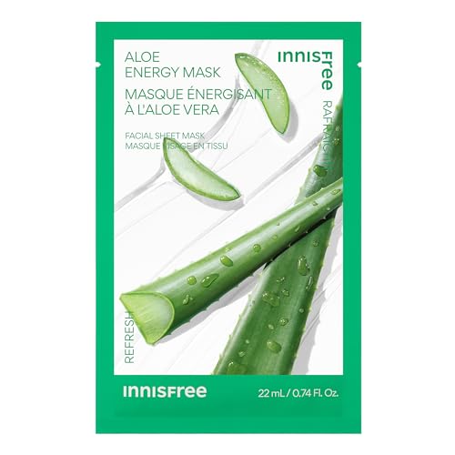 Innisfree Aloe Energy Mask - Hydrating Korean Sheet Mask For Glowing Skin, 1 Count