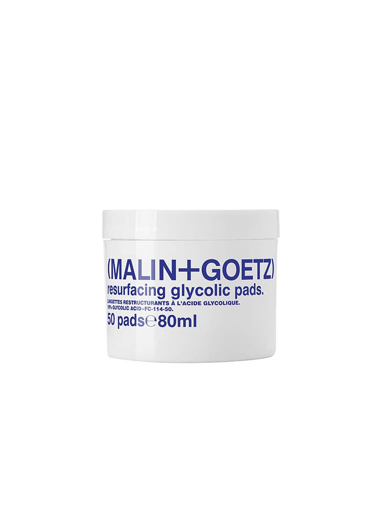 Malin  Goetz Resurfacing Glycolic Pads  50 Pads Glycolic Acid Facial Exfoliant Pads  Daily Cleansing Pads to Smooth Lines  All