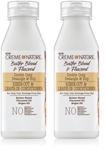 Creme Of Nature Leave In Conditioner With Argan & Flaxseed Oil, 12 Oz Rinse-Out & Leave-In