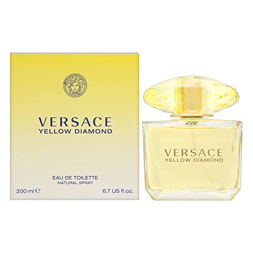 Versace Yellow Diamond Eau de Toilette Spray for Women, 6.7 Fl Oz - Floral Fragrance, Elegant & Luxurious Scent