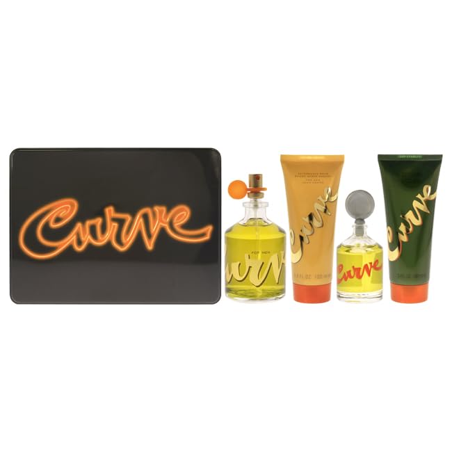 Liz Claiborne Curve For Men Gift Set – Edc Spray, Splash, After Shave Balm, Shower Gel