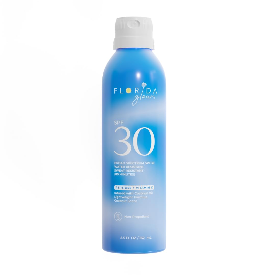 Florida Glow Spf 30 Sunscreen Spray - Oxybenzone & Octinoxate Free, Water Resistant, Child Safe