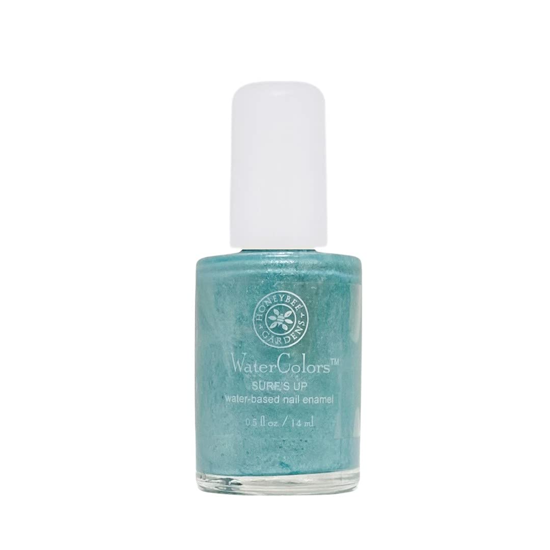 Honeybee Gardens Water-Based Nail Enamel - Eco-Friendly, Odorless Surfs Up (Aquamarine) 0.5 Fl