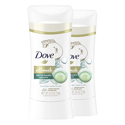 Dove Ultimate Antiperspirant Deodorant Stick, Cucumber Water & Mint, 2.6 Oz, 2 Pack