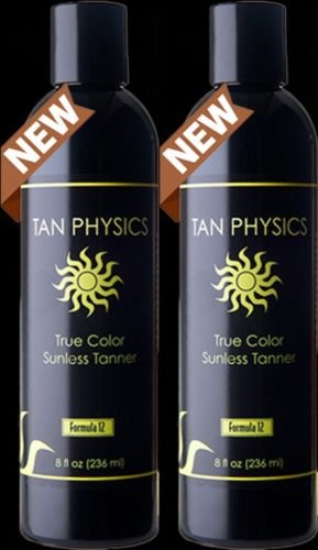 Tan Physics True Color Sunless Tanner Pack Of 2 + 5 Free Application Gloves, 8 Fl Oz