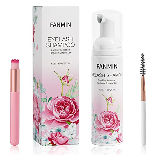 Fanmin Eyelash Extension Cleanser 207Ml, Foaming Wash & Makeup Remover, Paraben/Sulfate Free