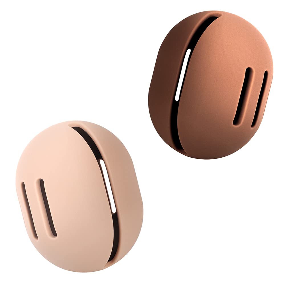 Bezox Silicone Makeup Sponge Holder (Pack Of 2) - Breathable Travel Case, Khaki & Brown