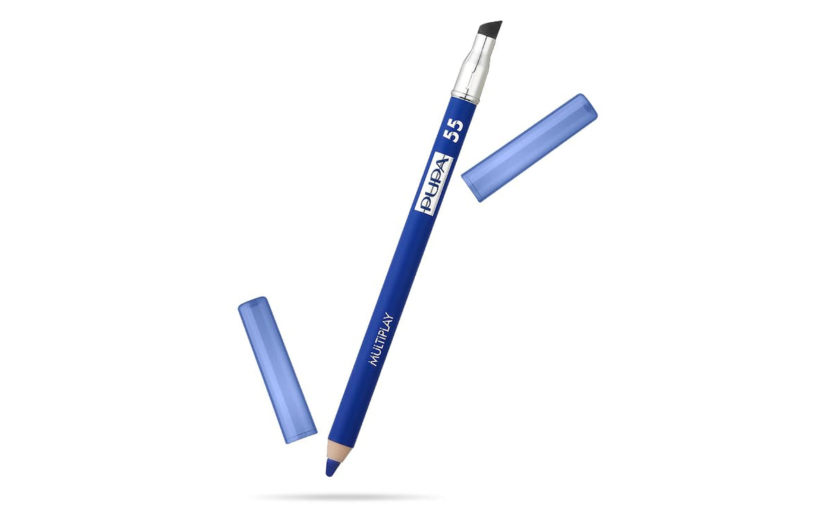 Pupa Milano Multiplay Eye Pencil - 55 Electric Blue, Long-Wearing, Blendable Eyeliner 0.04 Oz