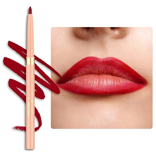 Oulac 2In1 Waterproof Lipliner & Eyeliner Pencil, Smooth Matte Finish, 07 Cherry, Vegan Beauty